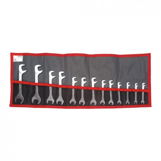 FACOM 34.JU13T - 13pc Inch Stubby Offset Open Jaw Spanner Set + Roll