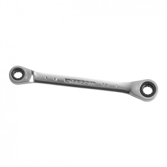 FACOM 64.8X9 - 8x9mm Metric Ratchet Flat Ring Spanner