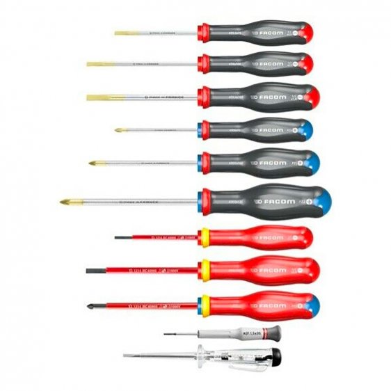 FACOM AT.11PB - 11Pc Slotted Pozidriv Phillips Protwist Screwdriver Set