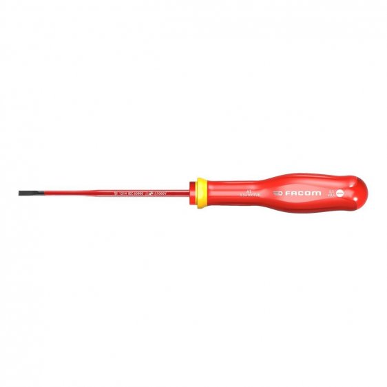 FACOM AT4X100TVE - 4x100mm Insulated Parallel Slotted Protwist Thin Blade Screwdriver