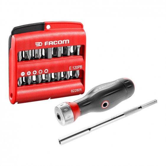 FACOM ATCL.2A2PB - 28pc Protwist 3in1 Ratchet Screwdriver Set + Bits