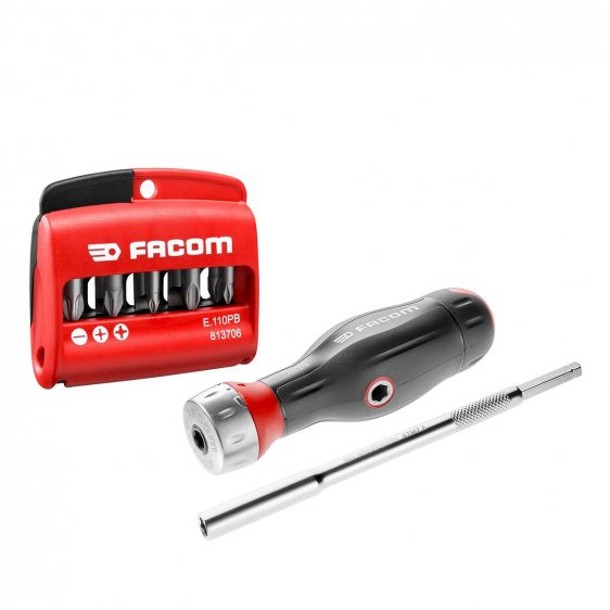 FACOM ATCL.2A3PB - 11pc Protwist 3in1 Ratchet Screwdriver Set + Bits