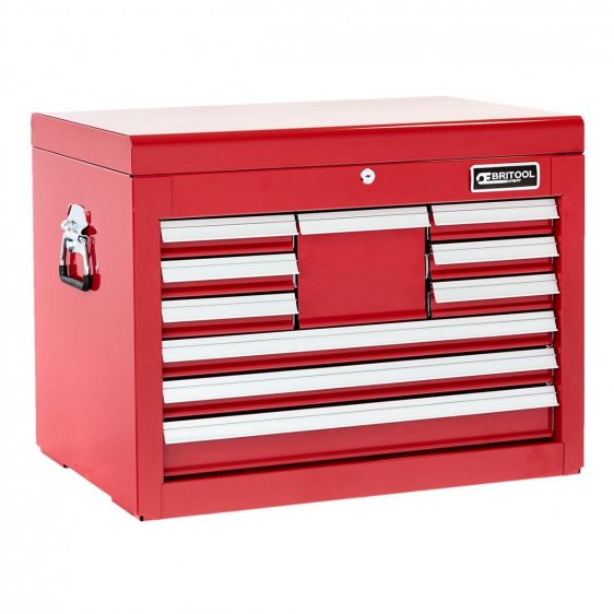 BRITOOL E010240B - Classic 10 Drawer 3 Mod + Lift Top Tool Chest Red