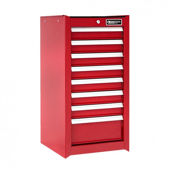 BRITOOL E010248B - Classic 8 Drawer 1 Mod Side Cabinet Red
