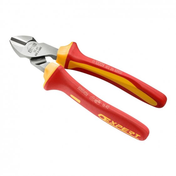 EXPERT by FACOM E192A.XVE - Insulated Diagonal Side Cutter Comfort Grip Pliers