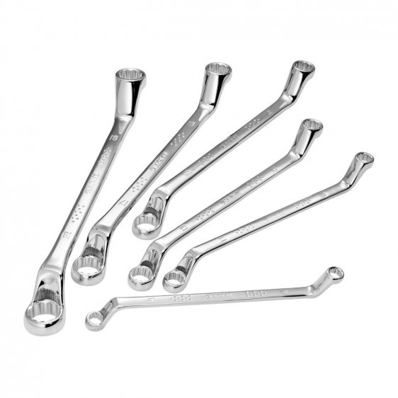 EXPERT by FACOM E111708 6pc Metric Deep Offset Ring Spanner Set Clip
