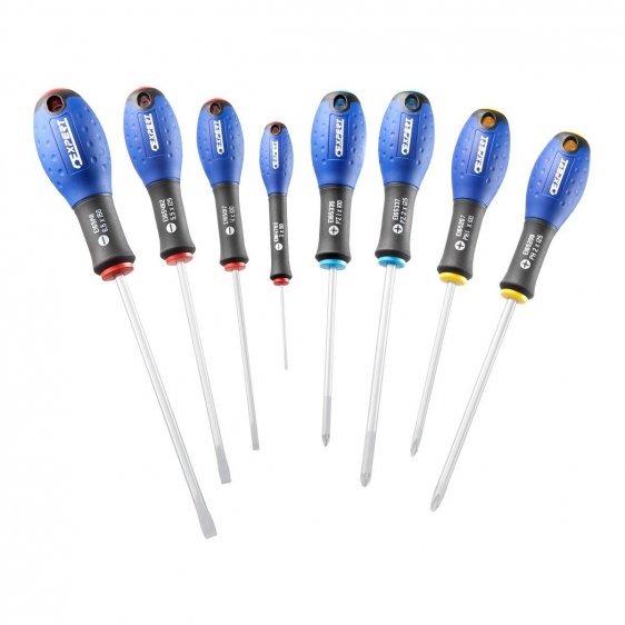 EXPERT by FACOM E160907 - 8pc Slotted Pozidriv Phillips Comfort Grip Screwdriver Set