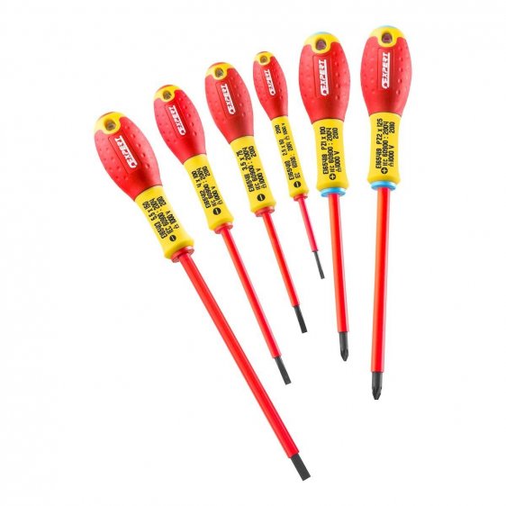 EXPERT by FACOM E160911 - 6pc Insulated Slotted Pozidriv Screwdriver