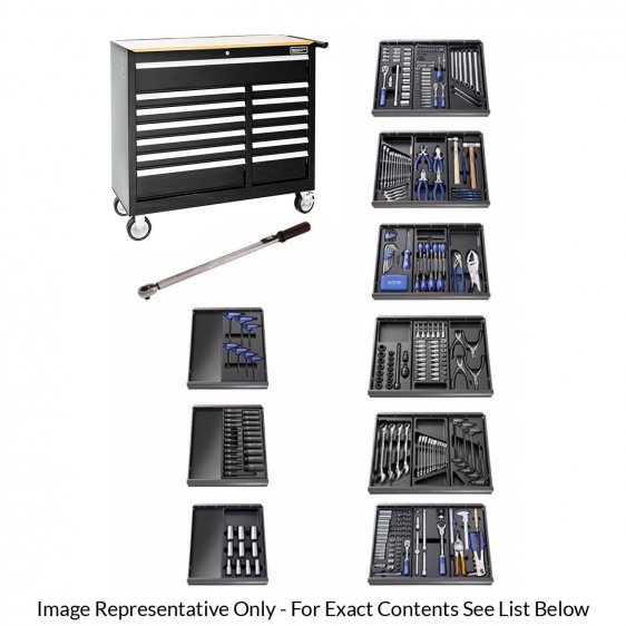 BRITOOL EXPERT E220334B - 390pc General Metric Tool Kit + 13 Drawer Wide Roller Cabinet