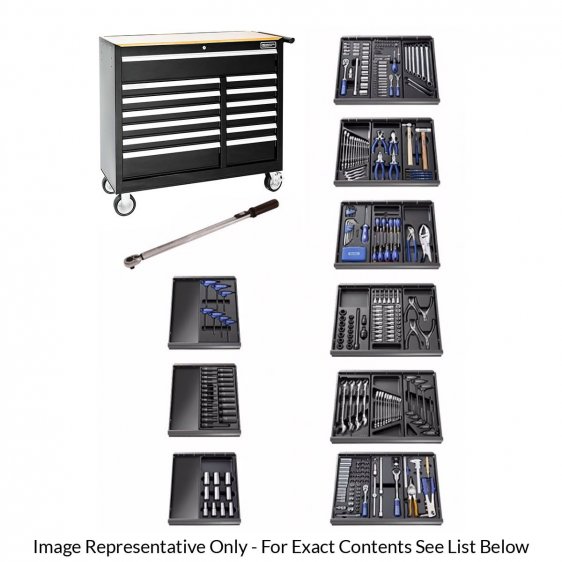BRITOOL EXPERT E220334B 390pc General Metric Tool Kit 13 Drawer Wide Roller Cabinet