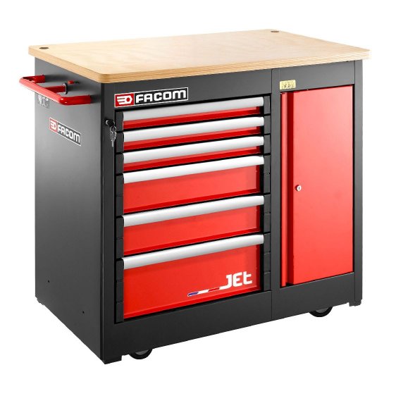 FACOM JET.6MWBA - JET+ 6 Drawer 3 Mod + Side Cab Mobile Work Bench