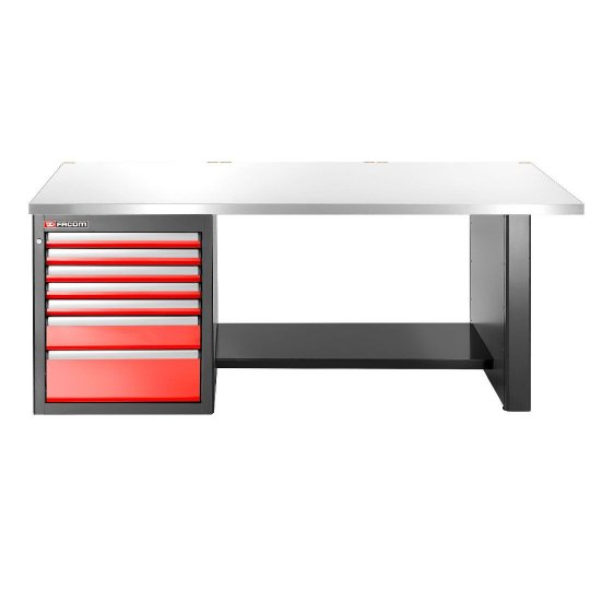 FACOM JLS3-2MS7DL - JETLINE+ 2m Stainless Work Bench + 7 Drawer 3 Mod Base Unit