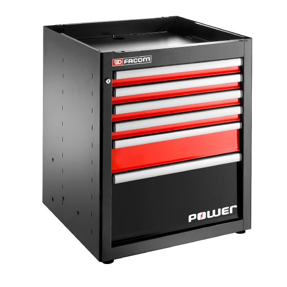 FACOM JLS3-MBSPOWER - JETLINE+ 6 Drawer 3 Mod Base Unit With Power Drawer Red