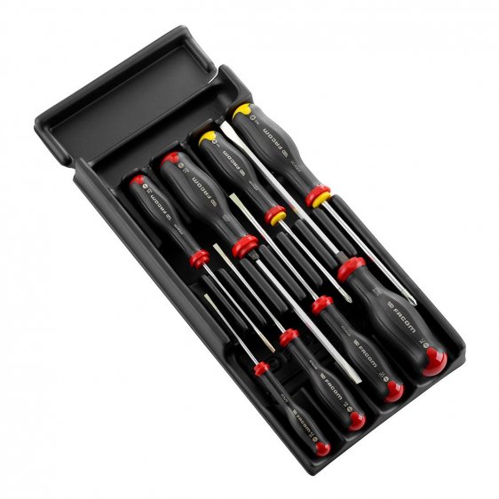 FACOM MOD.AT1 - 8pc Slotted Phillips Protwist Screwdriver Module