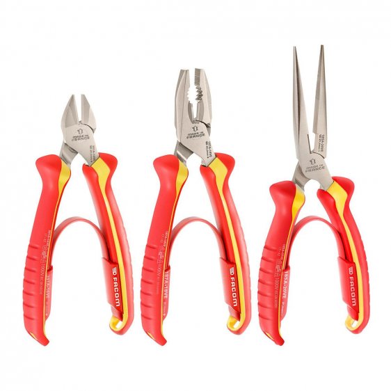 FACOM VE.A4 - 3pc Insulated Comfort Grip Pliers Set